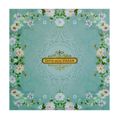 Berry Blue Floral Offset With Name Plate-KNKBY5407-King of Cards