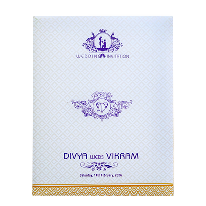 White Laser Cut Wedding Invitation Card-KNK7059W