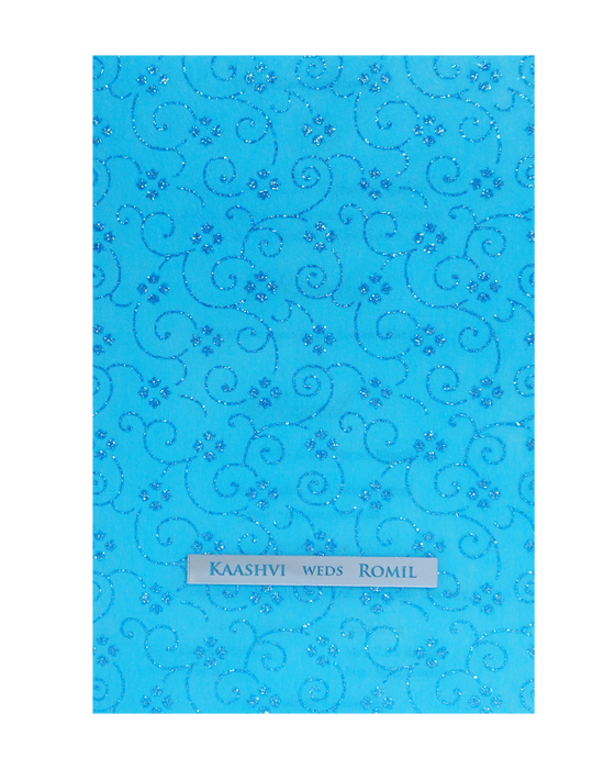 Blue Glitter Tracing Sheet Invitation Card-King of Cards