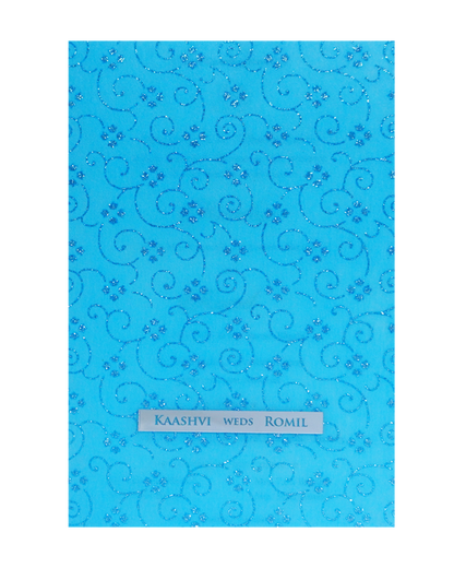 Blue Glitter Tracing Sheet Invitation Card-King of Cards