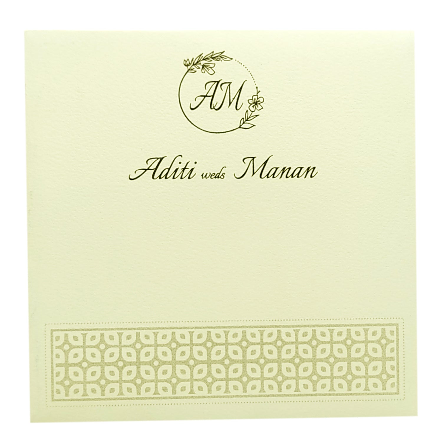 White Nameplate Embossed Invitation Card-KRC29740