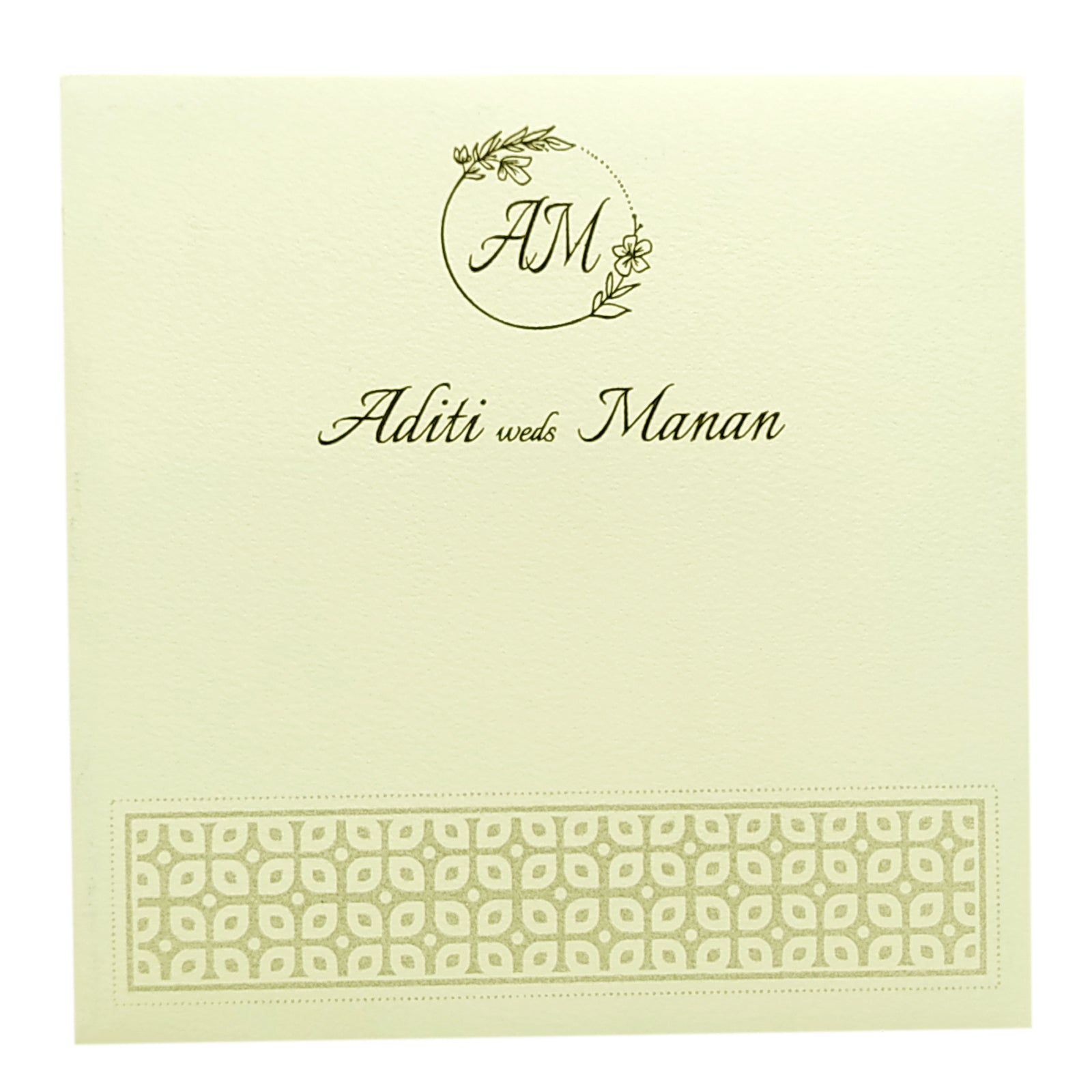 White Nameplate Embossed Invitation Card-KRC29740
