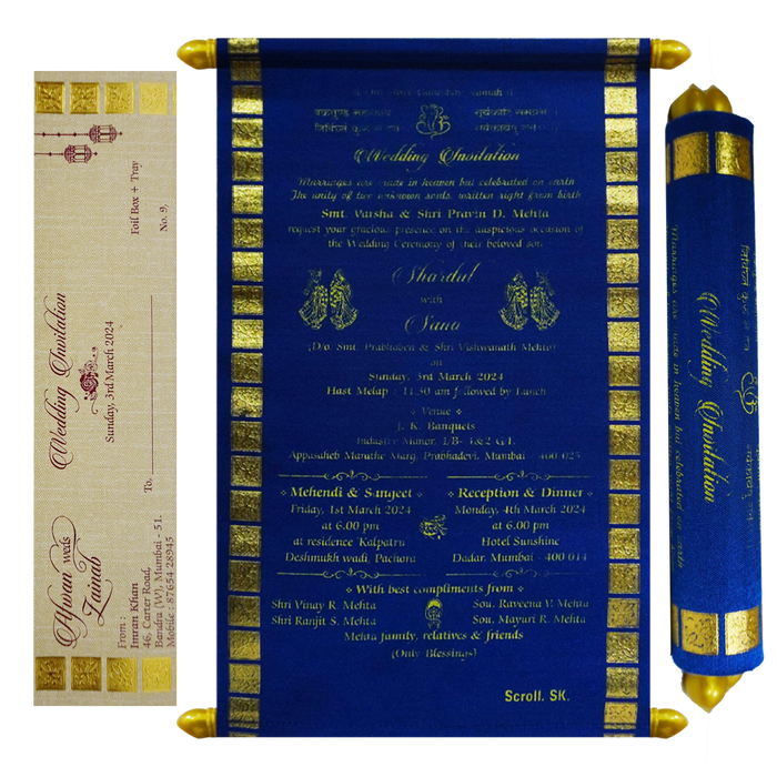 Sapphire Blue Scroll Card-King of Cards