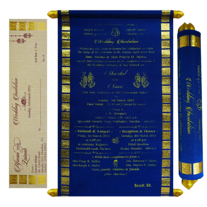 Sapphire Blue Scroll Card-King of Cards