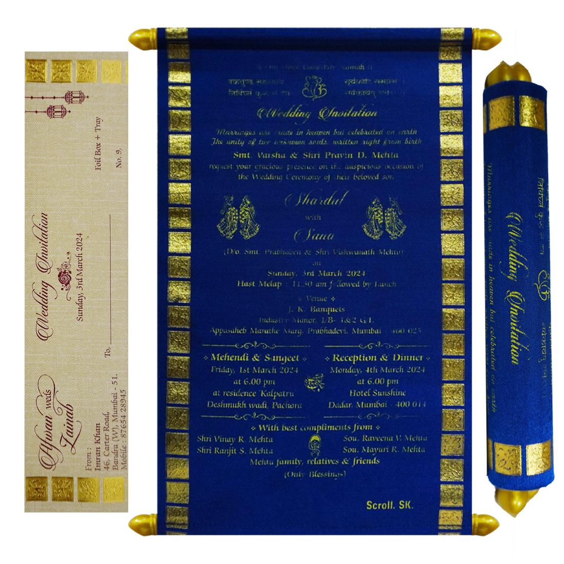 Sapphire Blue Scroll Card-KJTS0067