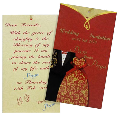 Red Personal Invitation Card-KNSA821R