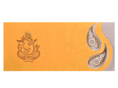 Gold Peacock Feather Invitation