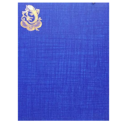 Dashing Blue Shading With Cut Design Ganesha Wedding Card-KNCW19BG
