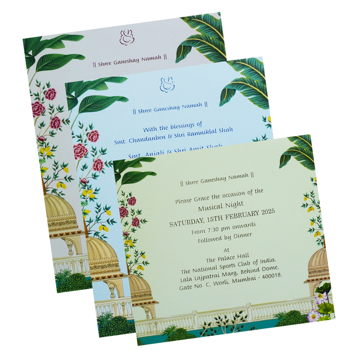 Pale Blue Tracing Sheet Invitation-King of Cards