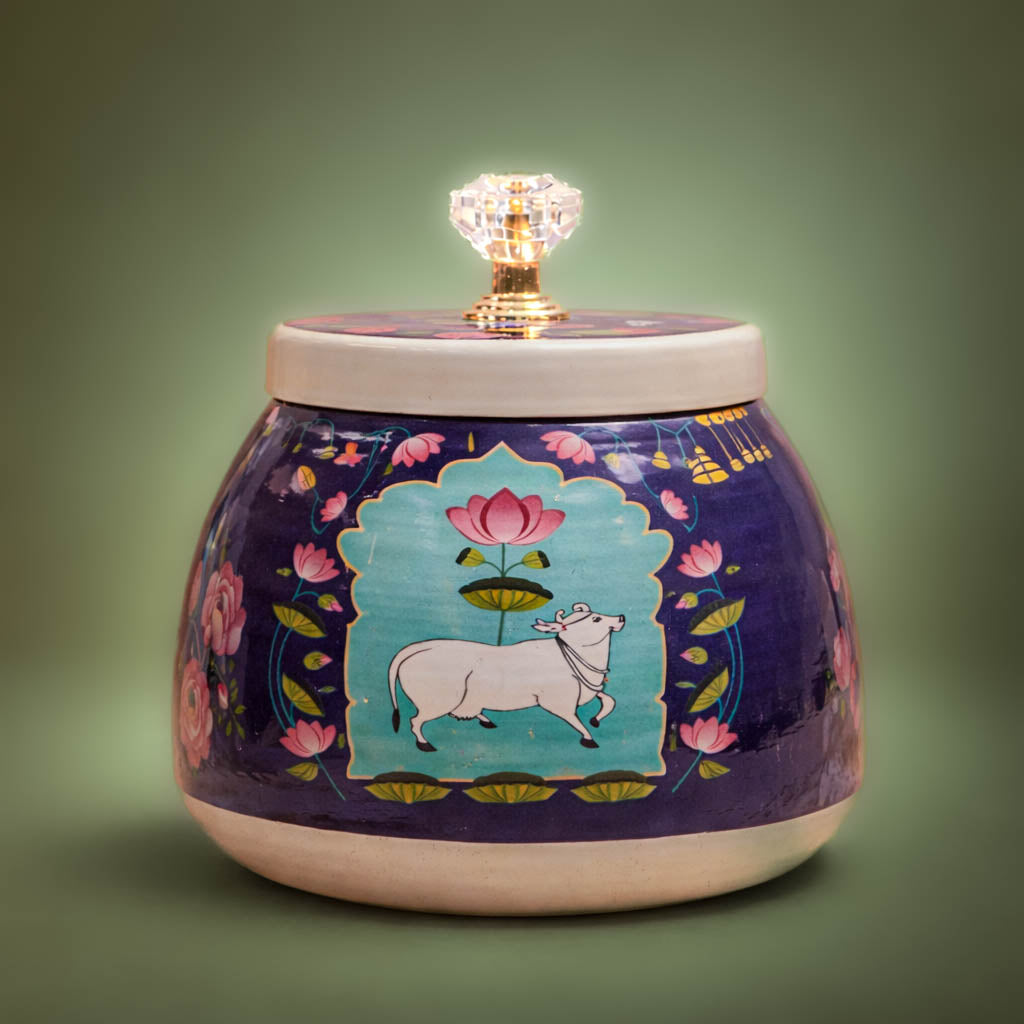 Purple Cow Decorative Small Jar-GDS0110