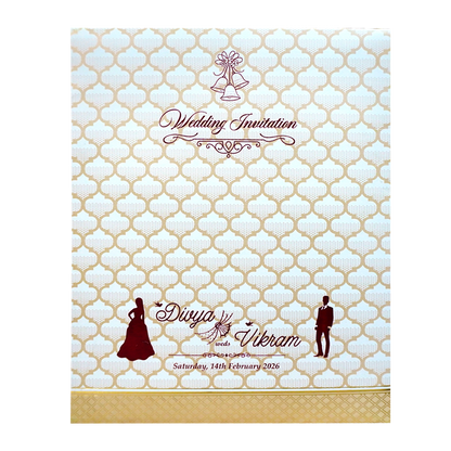 White Wedding Invitation Card-KNJS2056