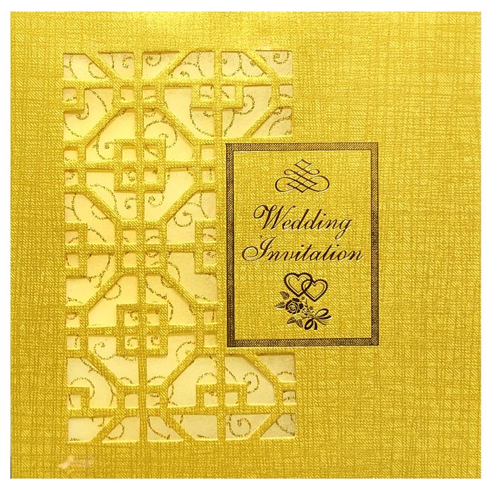 Brown Gold Laser Cut White Wolly With Gold Shiny Design-King of Cards