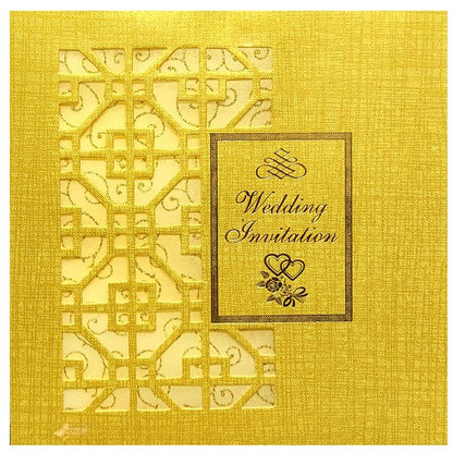 Brown Gold Laser Cut White Wolly With Gold Shiny Design-King of Cards