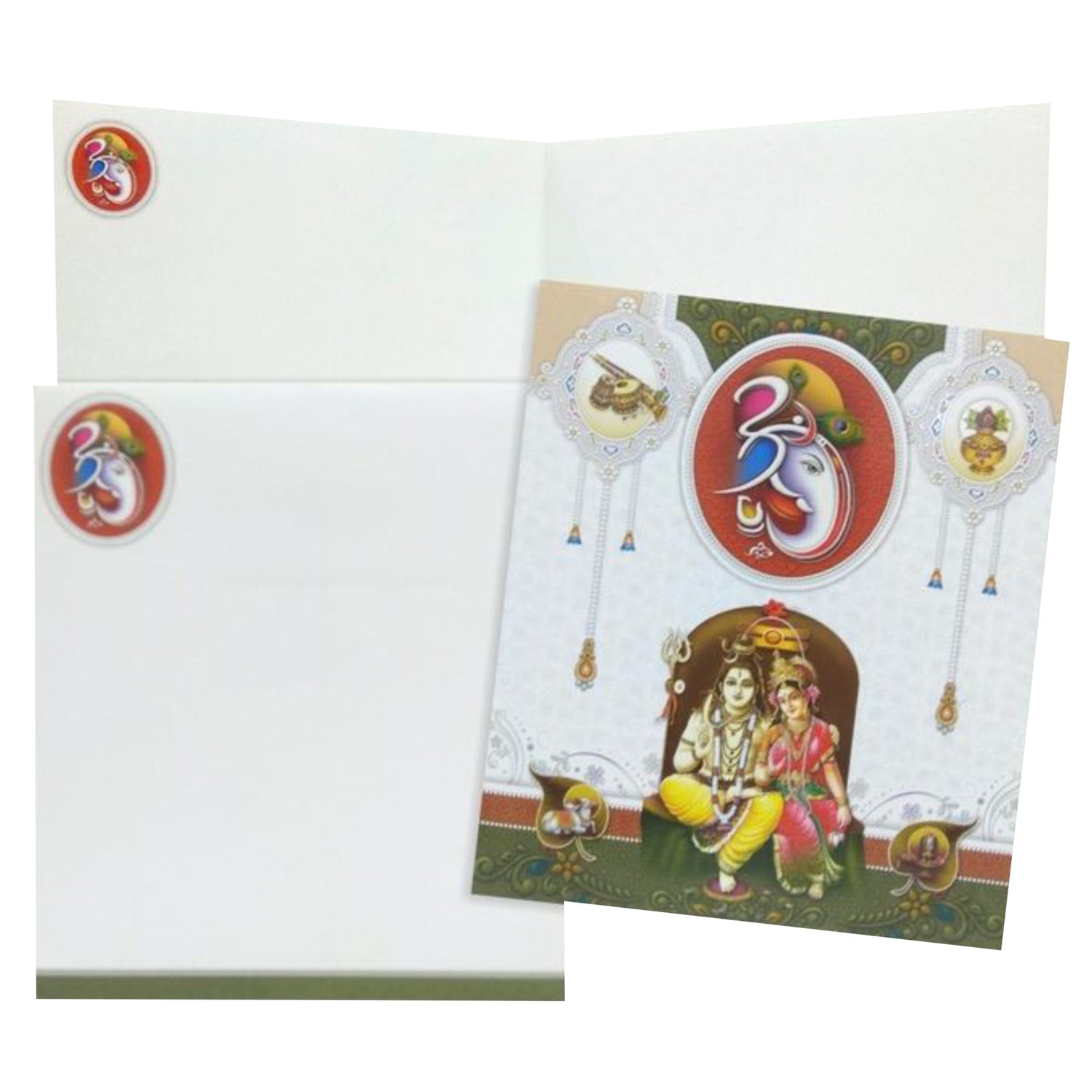 White Shiva Parvathi Invitation-King of Cards