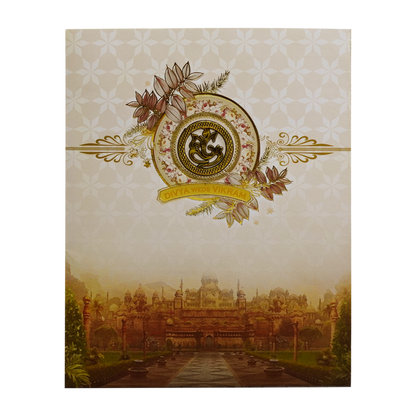 Cream Palace Wedding Invitation Card-King of Cards