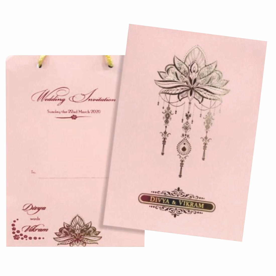 Pink Bag Invitation Card-Knpr4505p