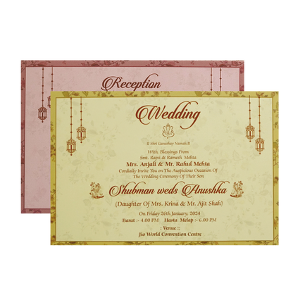 Mint Green Marriage Invitation Card-KRB8250