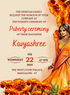 Pink Floral Half Saree Invitation-AAHAL001
