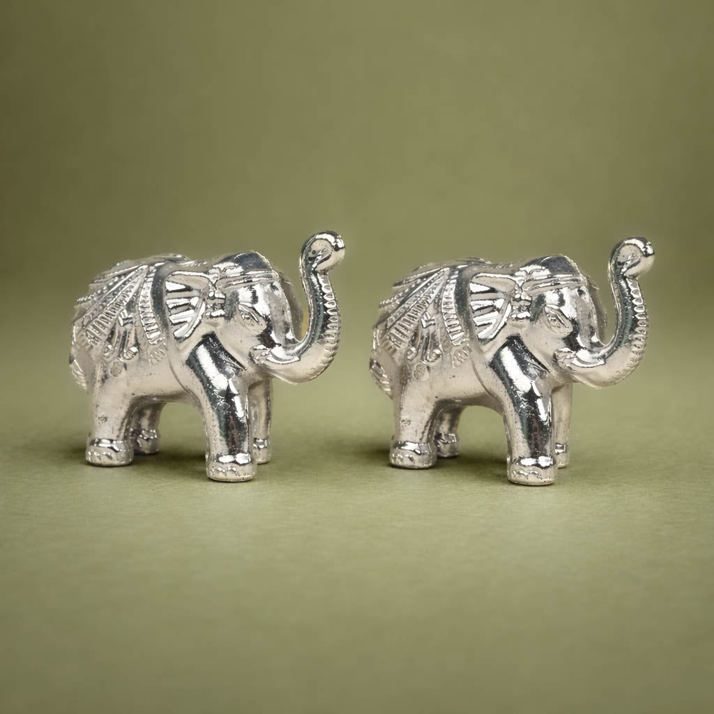 Antique Silver Elephant Showpiece Idol - GRI0120