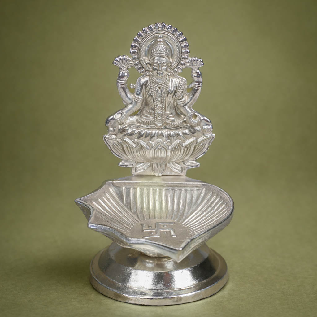 White Metal Lakshmi Deepa-GRI0350