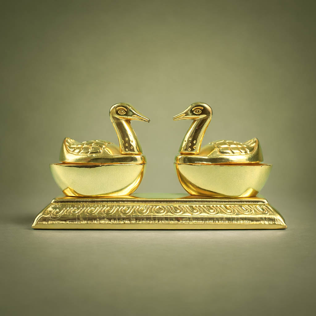 Gold Coated Couple Swan Idol - GRI0370
