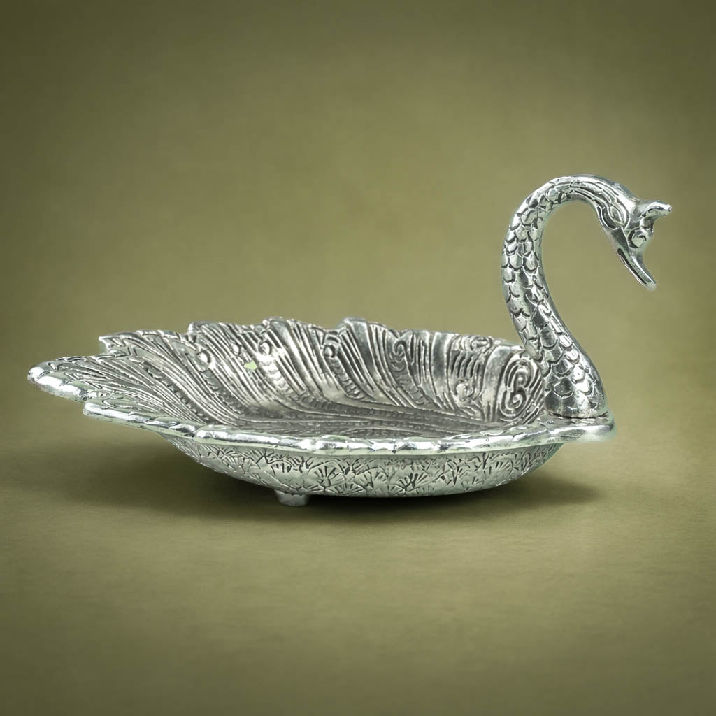 Antique Silver Swan Dry Fruit Bowl - GRI0600