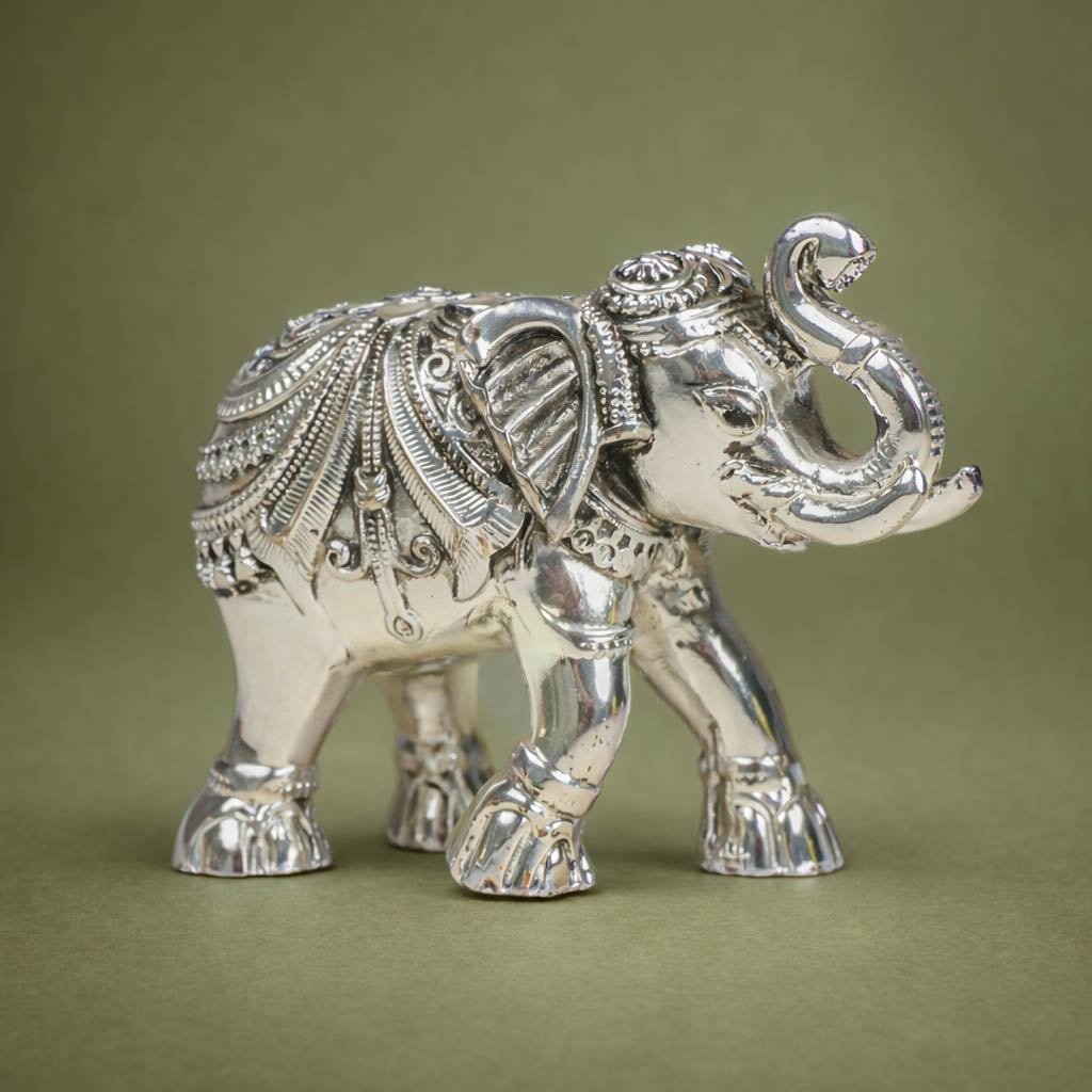 Antique Silver Elephant Showpiece-GRI0740