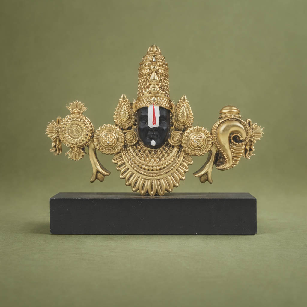 Gold Metal Lord Venkateshwara Face Idol-GRI0761