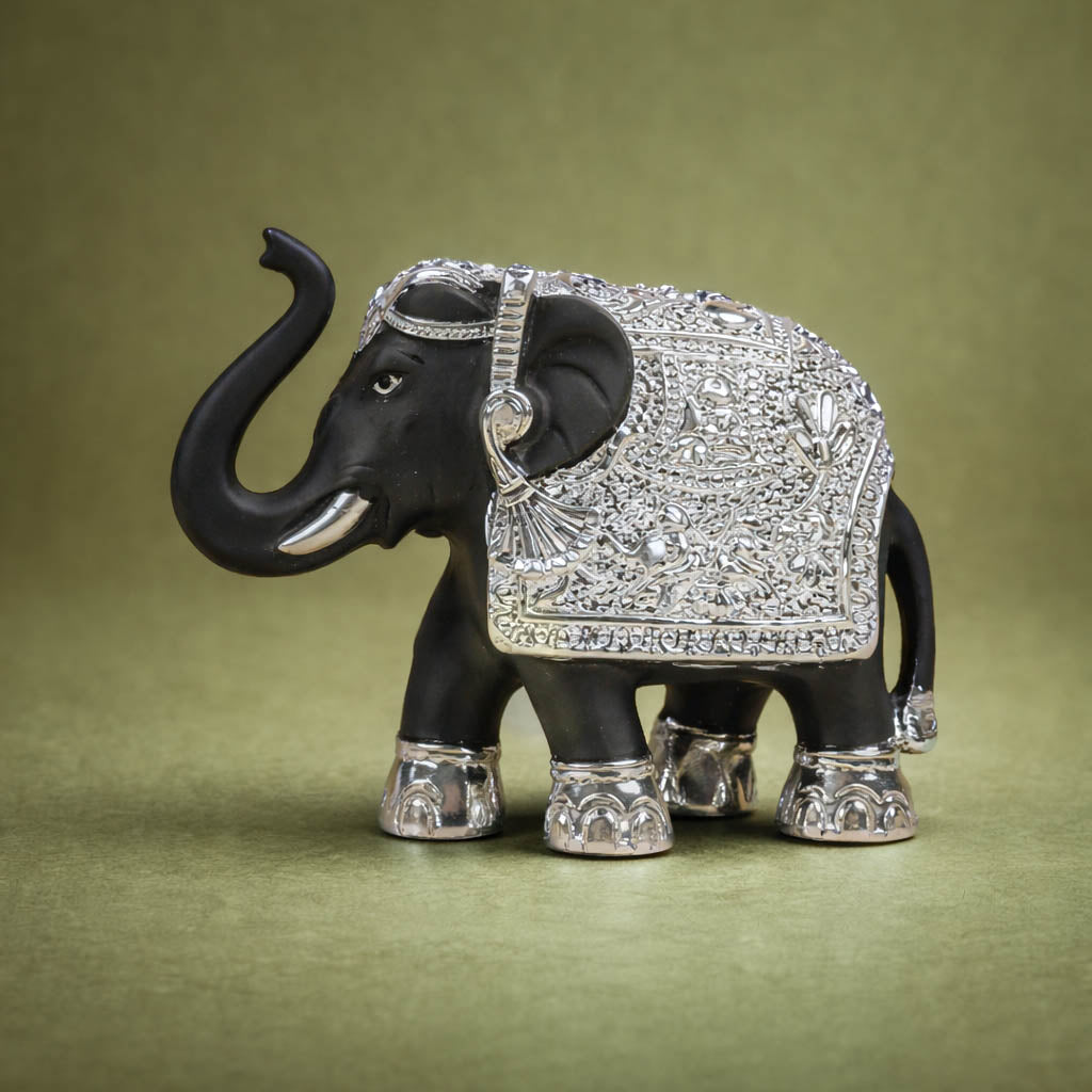 Antique Black and Silver Elephant Showpiece Idol - GRI0762