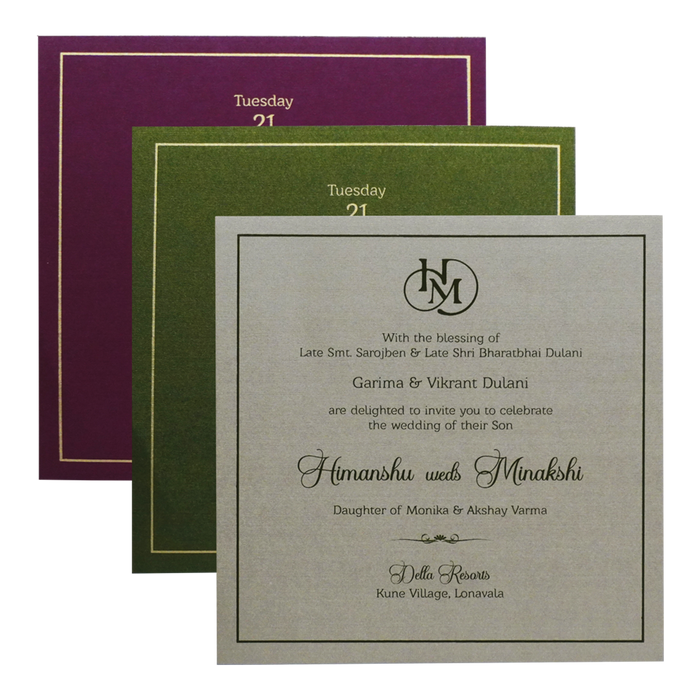 Elegant Green Wedding Card-King of Cards