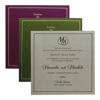 Elegant Green Wedding Card-King of Cards