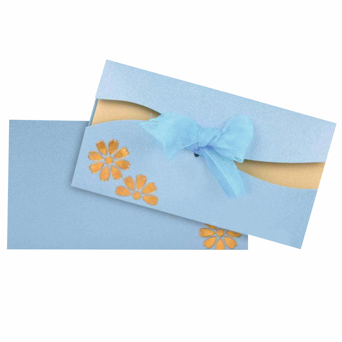 Royal Light Blue Colour  Wedding Card - KNK30420