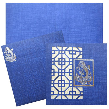 Blue Die Cut Invitation Card-KNK833BG