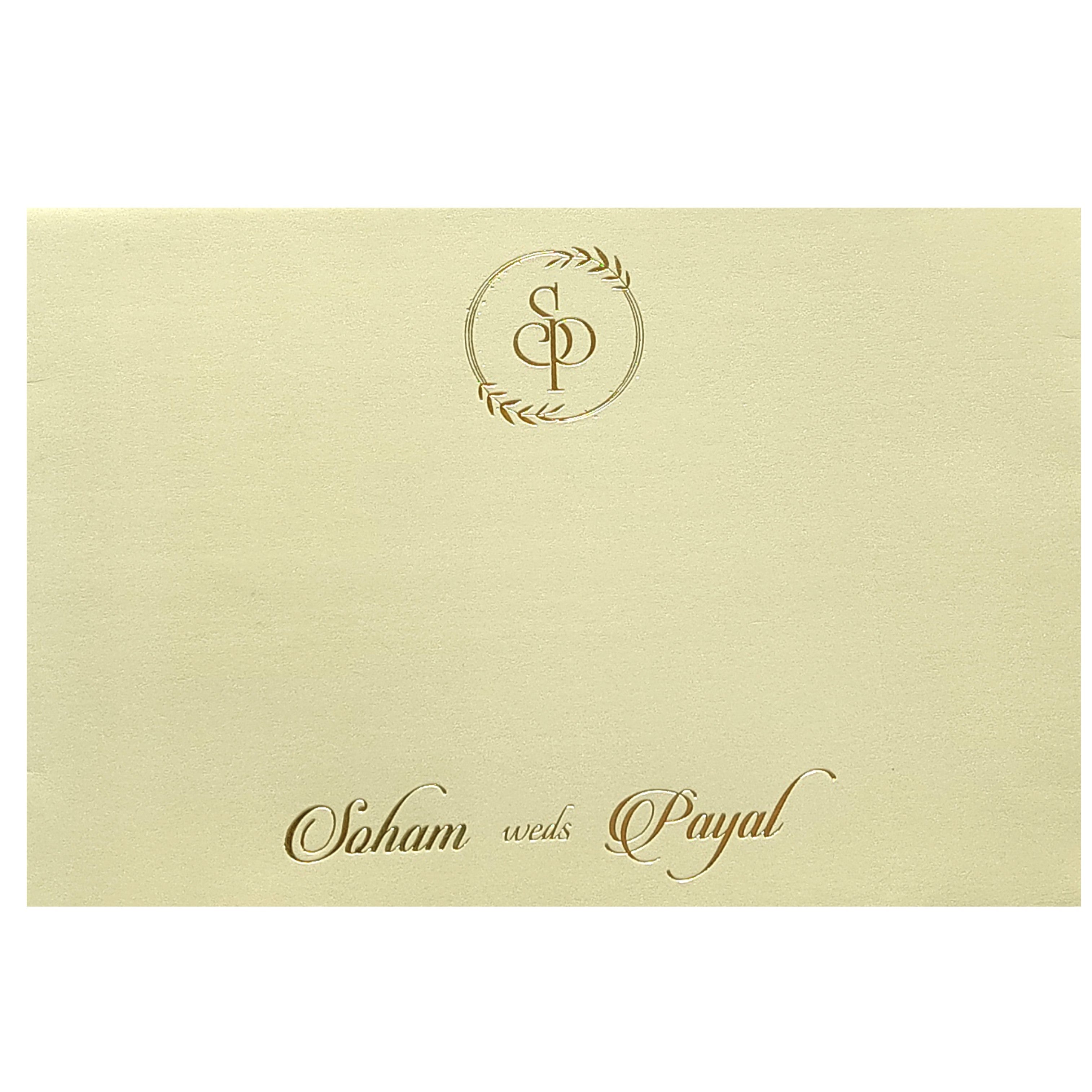 Cream Floral Tracing Invitation Card-King of Cards