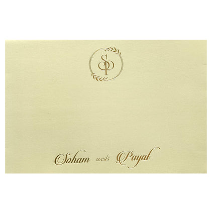 Cream Floral Tracing Invitation Card-King of Cards