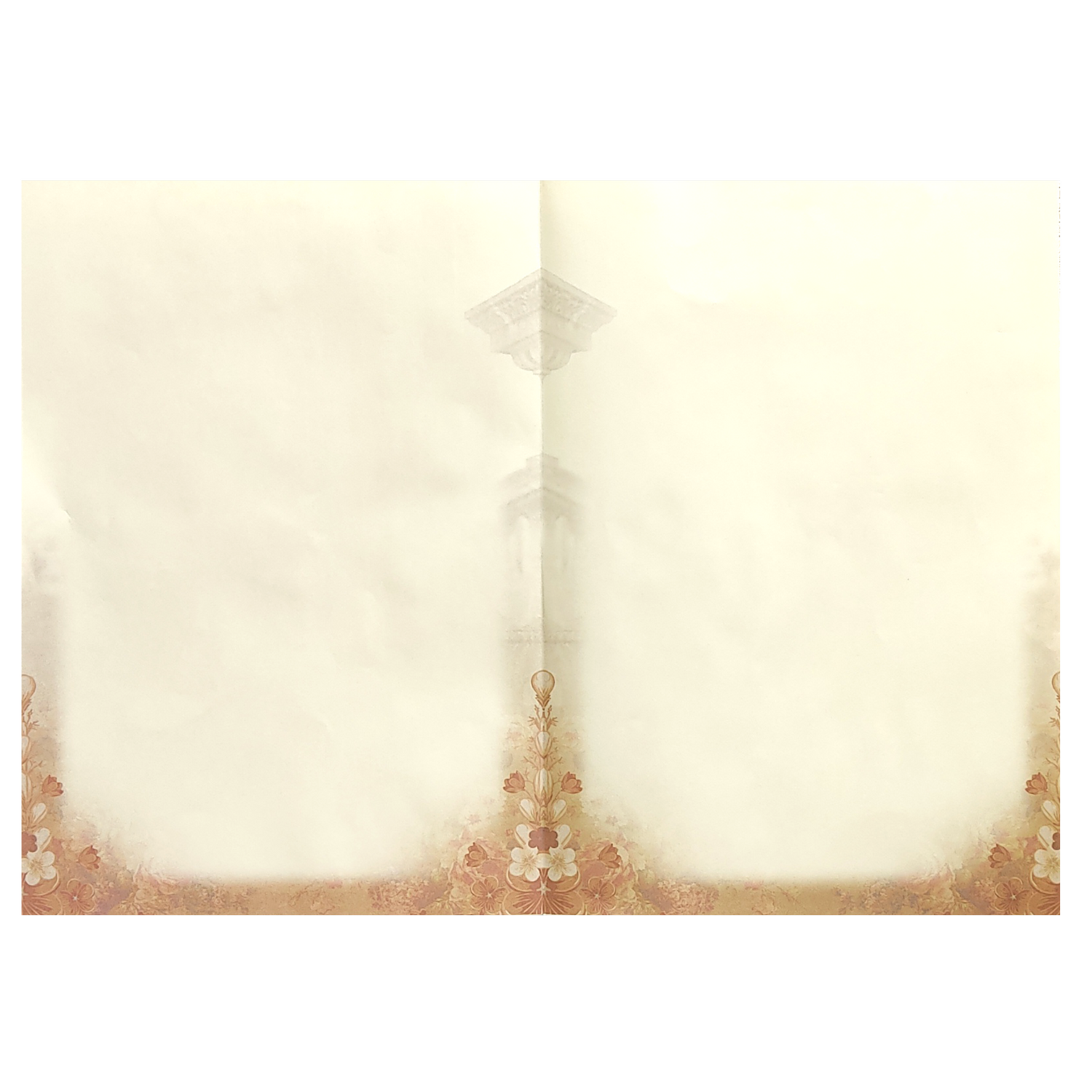 Brown Floral Paper Sheet Wedding Card-King of Cards