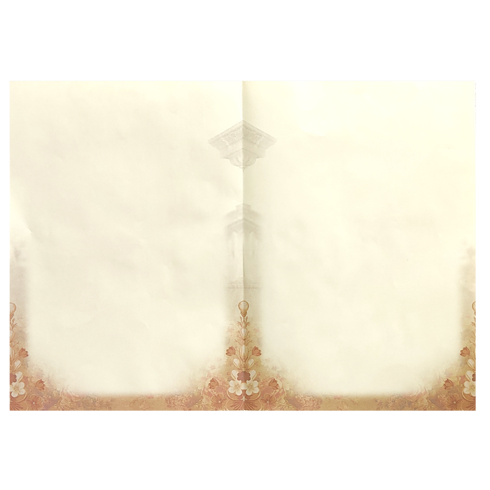 Brown Floral Paper Sheet Wedding Card-King of Cards