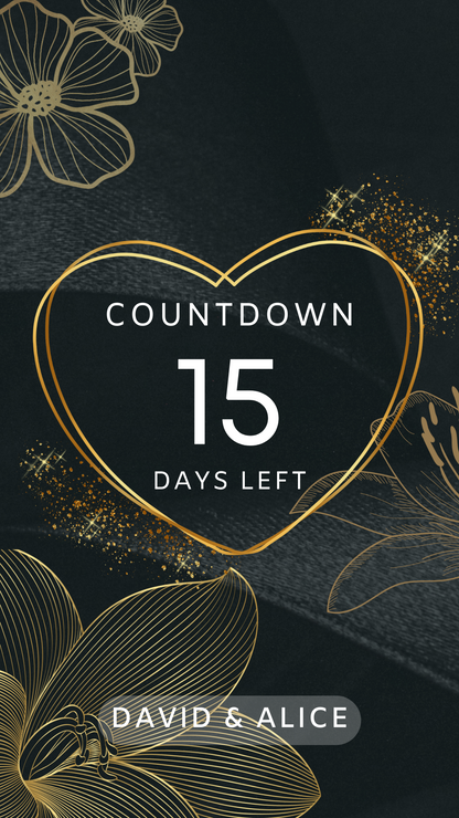 Golden Heart Countdown Invitation-AACDI003