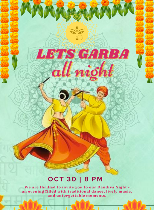 Garba All Night Garba Invitations-AAGAI008
