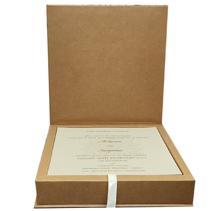 Brown orange Floral Sweet Box Invitation-KRC29920