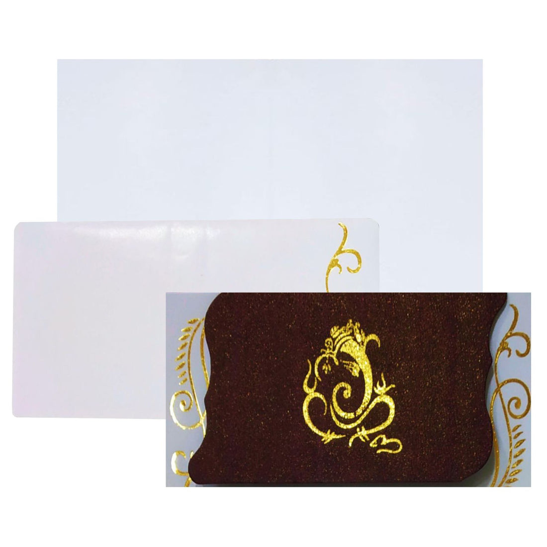 Brown Gold Ganesha Invitation Card
