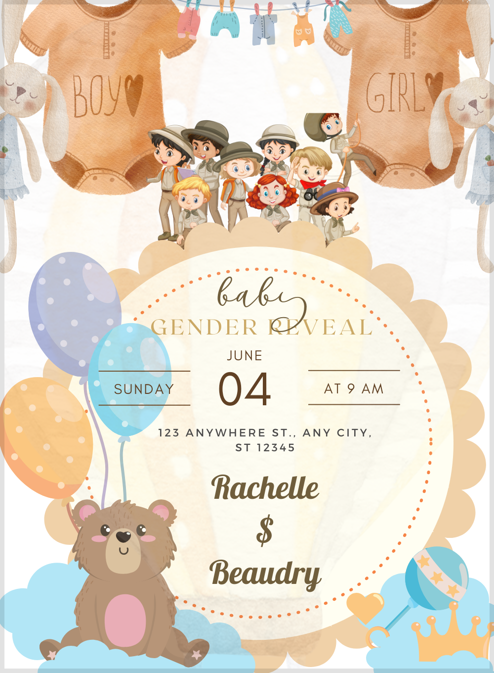 Lovely Teddy Gender Reveal-AAGRI007