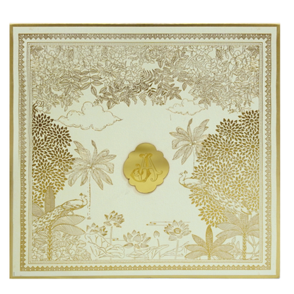 Cream Gold Foiled Wedding Card Design-King of Cards