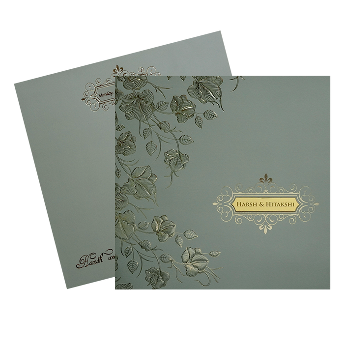 Grey Floral Marriage Card-King of Cards