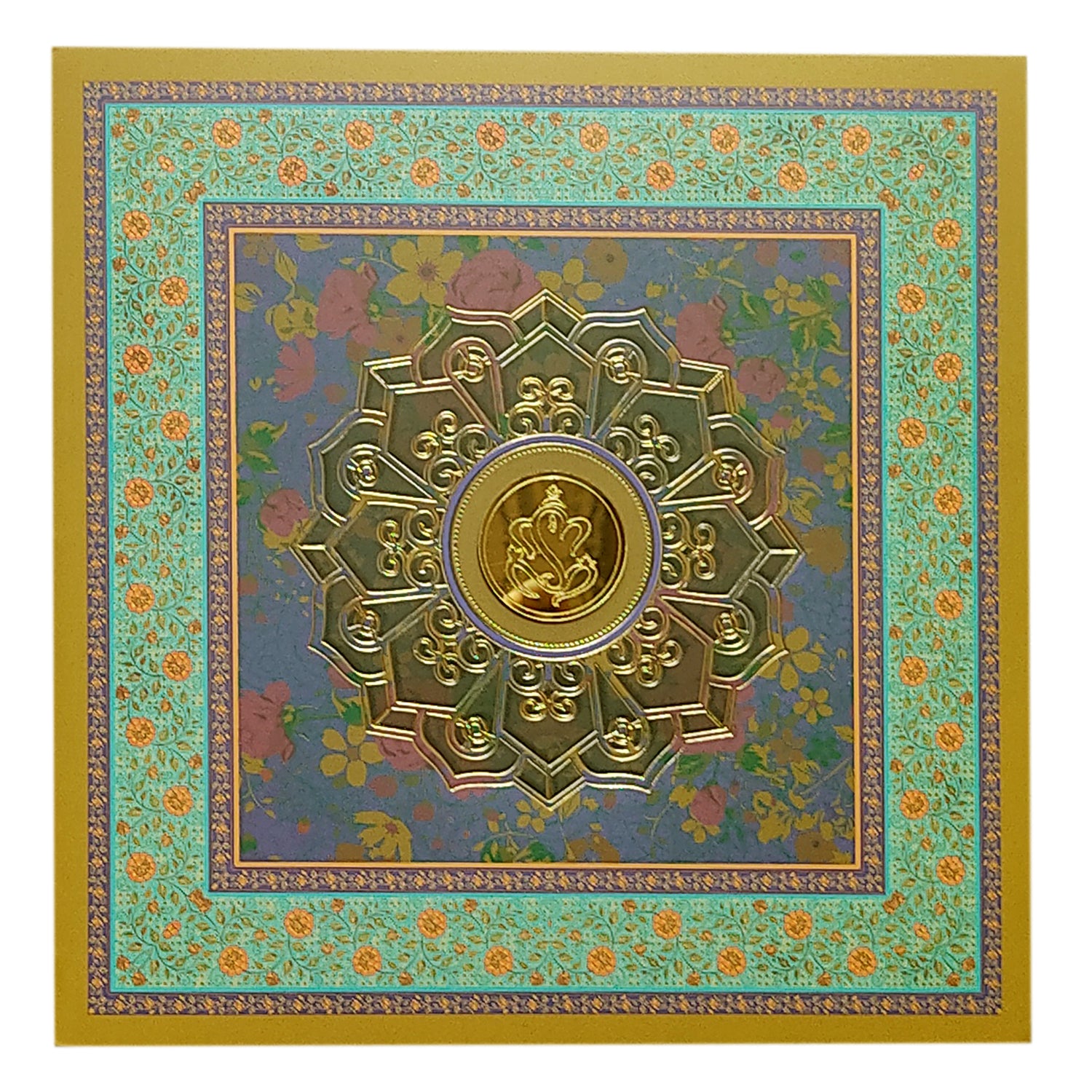 Multicolour Floral Invitation Card-KRC29570
