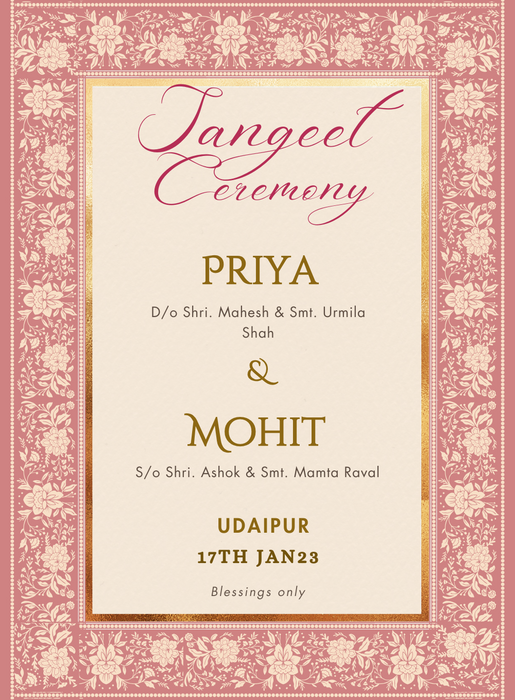 Gilded in Pink Sangeet Invitations-AASAN019
