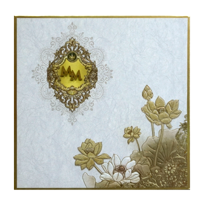 Grey Premium Padded Marriage Card-King of Cards