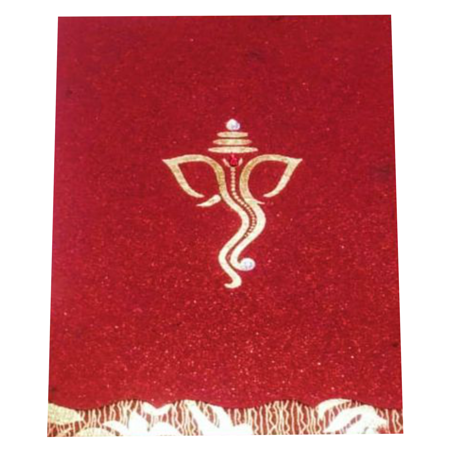 Red Ganesha Single Sheet Invitation Card-CXP132