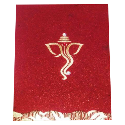 Red Ganesha Single Sheet Invitation Card-CXP132