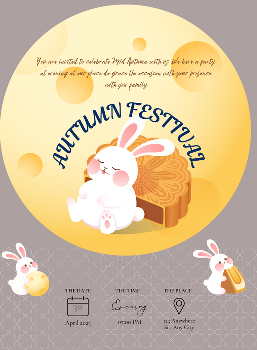 Gleaming Gold mid-autumn festival Invitation-AAMID011